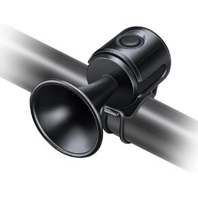 Electric Bike Horn, 130db Electronic Bicycle Horns for Handlebars, IPX4 Waterproof Loud Bicycle Bell with 3V Button Battery Operated, Easy Installation, for Scooter Ebike Motorcycle Road Bike