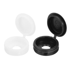 uxcell 200Pcs Screw Cover Caps, Plastic Hinged Screw Covers, Snap Washer Covers Screw Caps for Furniture and Walls, Black/White