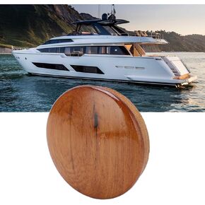 Boat Steering Wheel Cover, Marine Steering Wheel Cover Teak Wood Boat Steering Wheel Center 63.5mm Gloss Finish for Maintenance