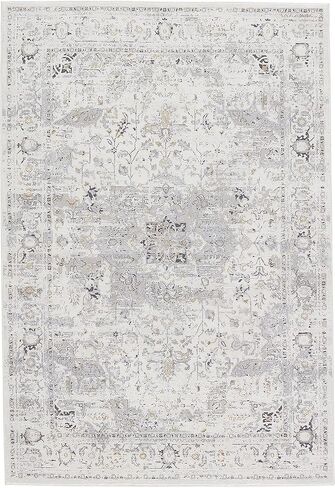 Jaipur Living Washable 3x8 Runner Rug, Boho, Cream/Grey in Kuwait