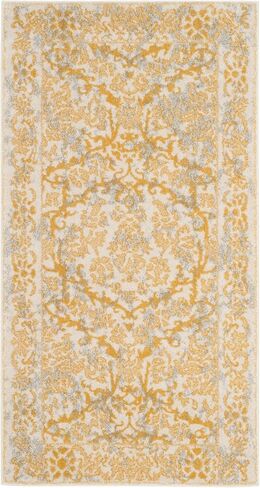 SAFAVIEH Evoke Collection 2'2" x 7' Ivory/Gold EVK242S Non-Shedding Living Room Entryway Foyer Hallway Bedroom Runner Rug in Saudi Arabia