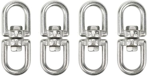 M6 خطاف دوار ذو نهاية مزدوجة 304 من الفولاذ المقاوم للصدأ من العين إلى العين - 4 قطع in Kuwait