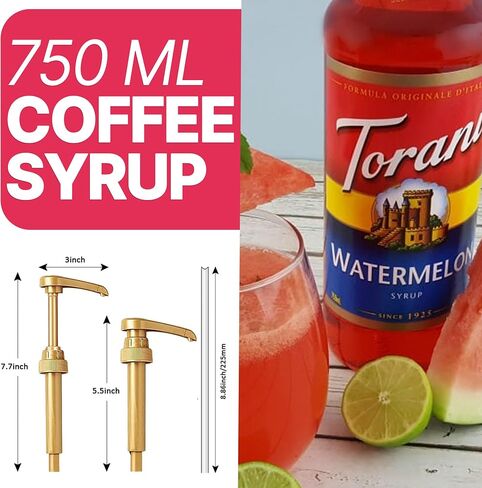 Coffee Syrup Pump Dispenser Fits 750ml Torani, Davinci, Jordan's Skinny (Monin 33.8oz Plastic Bottles) 1 Pack (1 Count (Pack of 1)) in Saudi Arabia