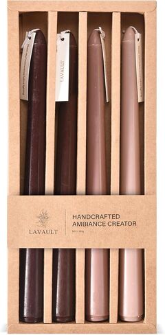 Dripless Taper Candles - Slow Burn Paraffin Wax Stick Candles - Smokeless Long Pastel Candlesticks for Home Decor, Dinner, Wedding, and Thanksgiving - Candle Gif - Pure Wood Scent - Bean Green in Saudi Arabia