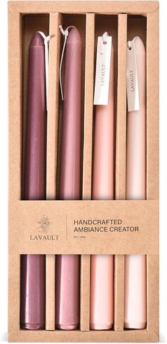 Dripless Taper Candles - Slow Burn Paraffin Wax Stick Candles - Smokeless Long Pastel Candlesticks for Home Decor, Dinner, Wedding, and Thanksgiving - Candle Gif - Pure Wood Scent - Bean Green in Saudi Arabia