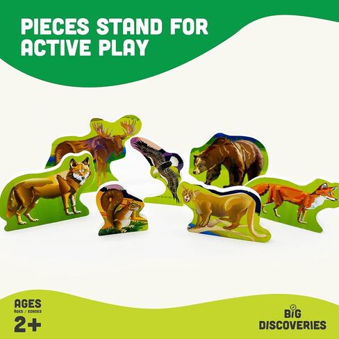 Big Discoveries Wooden Puzzle - Animal Wood Puzzles for Toddlers 2+ Years Old | Montessori Learning Puzzles for Kids - Great for Preschool Aged Boys and Girls (Forest Animals) in Saudi Arabia