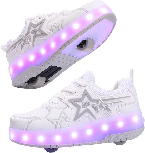 Roller Skate Shoes for Kids Girls Roller Shoes Boys Rechargeable Wheels Kids Sneakers Fashion Color Shoes Shiny and Birthday for Boys and Girls in Kuwait