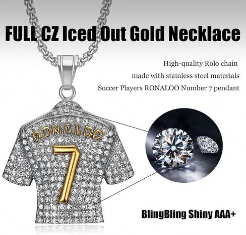 Number 7 Soccer Jersey Necklace for Boys, No.7 Soccer Jersey Ball Necklace for Mens, No.7 Jersey Soccer Necklaces for Football Fans in Kuwait