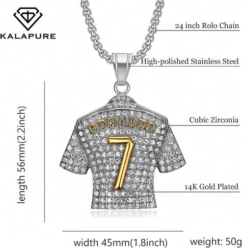 Number 7 Soccer Jersey Necklace for Boys, No.7 Soccer Jersey Ball Necklace for Mens, No.7 Jersey Soccer Necklaces for Football Fans in Kuwait