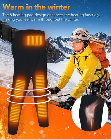 FERNIDA Heated Pants for Men Women, Winter Warm Heating Skiing Hiking Fishing Walking Trouser, 8 Heating Zones, No Battery in Saudi Arabia