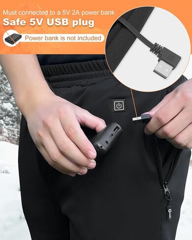 FERNIDA Heated Pants for Men Women, Winter Warm Heating Skiing Hiking Fishing Walking Trouser, 8 Heating Zones, No Battery in Saudi Arabia