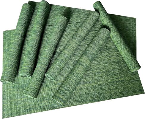 WAZAIGUR Placemats Set of 6 for Dining Table Heat-Resistant Washable Place Mats Woven Vinyl Kitchen Table Mats Easy to Clean,Orange in Saudi Arabia
