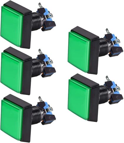uxcell Game Push Button 50x50 Square 12V LED Illuminated Push Button Switch with Micro switch for Arcade Video Games Red 5pcs in Saudi Arabia
