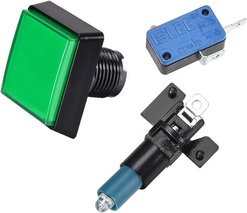 uxcell Game Push Button 50x50 Square 12V LED Illuminated Push Button Switch with Micro switch for Arcade Video Games Red 5pcs in Saudi Arabia