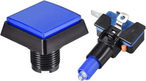 uxcell Game Push Button 50x50 Square 12V LED Illuminated Push Button Switch with Micro switch for Arcade Video Games Red 5pcs in Saudi Arabia