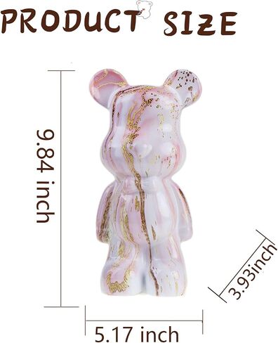 Resin Bear Statue Home Decor, Animal Sculpture, Graffiti Art Figurine Home Ornament Decoration for Office, Living Room, Bedroom, Book Shelf, TV Cabinet, Desktop (Black-Gold) in Saudi Arabia
