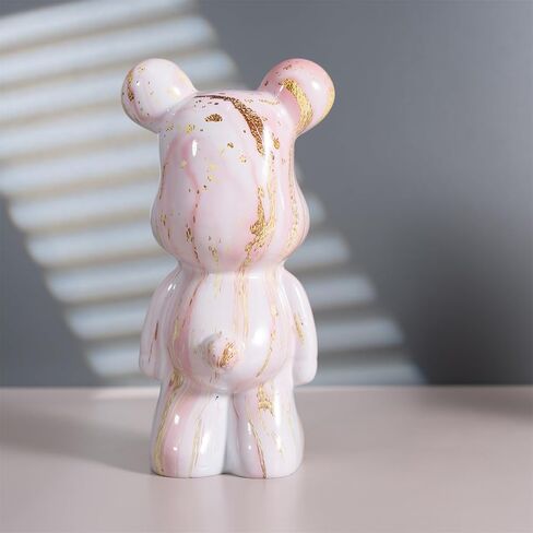 Resin Bear Statue Home Decor, Animal Sculpture, Graffiti Art Figurine Home Ornament Decoration for Office, Living Room, Bedroom, Book Shelf, TV Cabinet, Desktop (Black-Gold) in Saudi Arabia