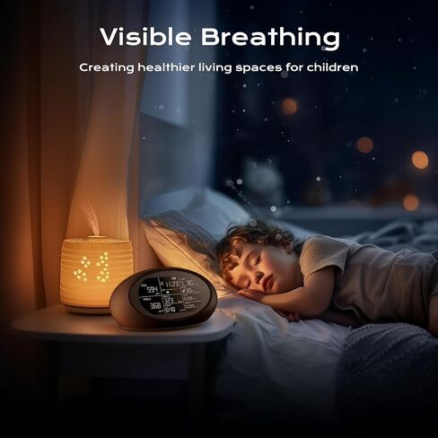 12-in-1 Air Quality Monitor Indoor, Portable Air Quality Monitor, for CO2, PM1.0, PM2.5, HCHO, TVOC and Others, Air Quality Tester for Home, Hotel, Office, Car, Battery Powered Air Monitor (White) in Saudi Arabia