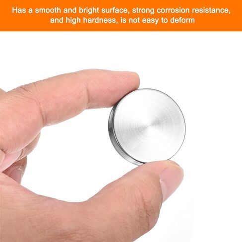 uxcell 16 Pcs Screw Covers Caps, Stainless Steel Mirror Screws Decorative Caps Cover Nails, Mirror Screws Fasteners for Sign Advertising Hardware Construction, 30mm Diameter, Silver in Saudi Arabia