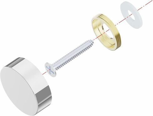 8 PCS 25mm(0.98") Mirror Screws, Brass Decorative Caps Cover Fasteners, Metal Mirror Nails, Polished Flat Silver Lid (Bright Silver) in Saudi Arabia