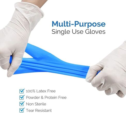 Jointown Basic Medical Synmax Vinyl Exam Gloves - Latex-Free & Powder-Free - Large, BMPF-3003 Blue 2 Boxes of 100 in Kuwait