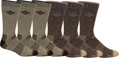 Columbia Men's Moisture Control Crew Socks, Khaki/Brown, 6-12 US in Saudi Arabia