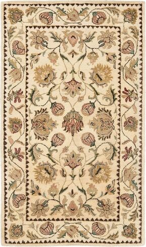 SAFAVIEH Bergama Collection 2'3" x 8' Ivory / Ivory BRG161B Handmade Oriental Premium Wool Runner Rug in Saudi Arabia
