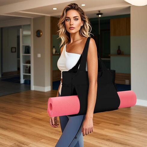 Tote Bag for Women, Travel Bag Lightweight Handbag with Yoga Mat Strap for Gym, Work, Travel in Saudi Arabia
