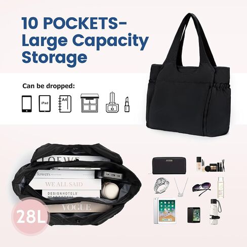 Tote Bag for Women, Travel Bag Lightweight Handbag with Yoga Mat Strap for Gym, Work, Travel in Saudi Arabia