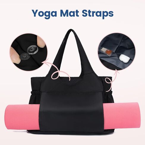 Tote Bag for Women, Travel Bag Lightweight Handbag with Yoga Mat Strap for Gym, Work, Travel in Saudi Arabia
