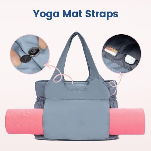 Tote Bag for Women, Travel Bag Lightweight Handbag with Yoga Mat Strap for Gym, Work, Travel in Saudi Arabia