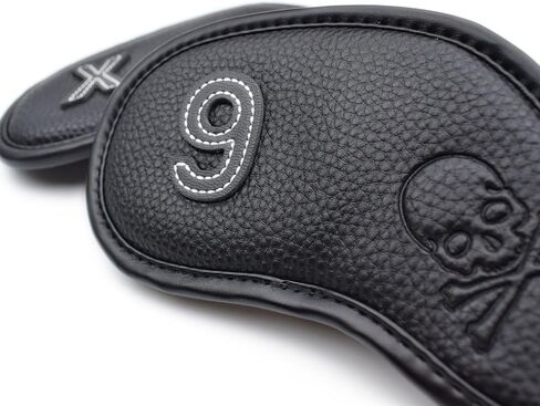 أغطية رأس من الجلد المغناطيسي الممتاز وأغطية رأس نادي الجولف إسفين | مجموعة من 9| يناسب معظم الأندية | ملصق النادي مطرز على جانبي غطاء رأس النادي in Kuwait