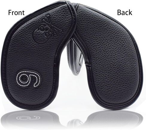 أغطية رأس من الجلد المغناطيسي الممتاز وأغطية رأس نادي الجولف إسفين | مجموعة من 9| يناسب معظم الأندية | ملصق النادي مطرز على جانبي غطاء رأس النادي in Kuwait