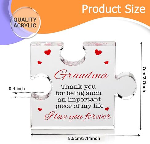 هدايا تقدير المعلم للنساء والرجال - لغز كتلة أكريليك منقوش شكرًا لك مقاس 3.4 × 2.8 بوصة - هدية رائعة للمعلم - هدايا لطيفة للمعلم الطالب - هدية جديدة لمعلم الرعاية النهارية in Kuwait