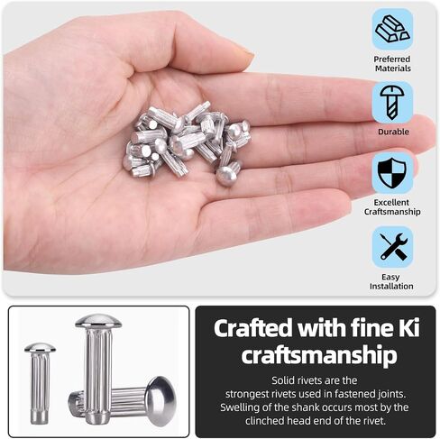 Glarks 800Pcs Solid Rivets Knurled Shanks Set, M2 M2.5 M3 M4 Semi-Round Head Aluminium Solid Rivets Assortment Kit with Storage Box Home Outdoor Hardware Tool in Saudi Arabia