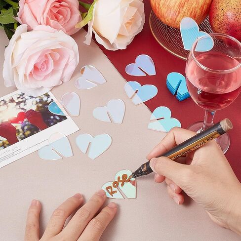علامات مشروبات أكريليك من AHANDMAKER، علامة اسم مشروبات الحفلات الفارغة DIY ملصق مشروبات أكريليك DIY علامات مشروبات ساحرة لعيد الحب وحفلات الزفاف وأعياد الميلاد in Saudi Arabia