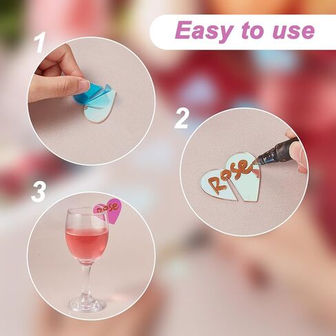 علامات مشروبات أكريليك من AHANDMAKER، علامة اسم مشروبات الحفلات الفارغة DIY ملصق مشروبات أكريليك DIY علامات مشروبات ساحرة لعيد الحب وحفلات الزفاف وأعياد الميلاد in Saudi Arabia