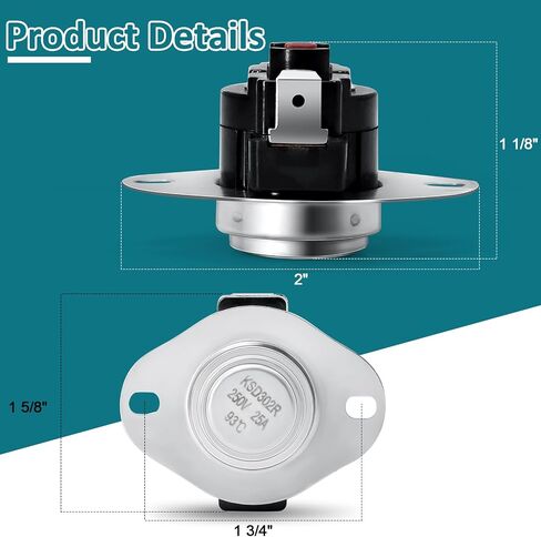 Hiorucet SRV230-1220 Snap Disc Fan Switch for Heatilator Eco-Choice PS35, PS50, CAB50 Pellet Stoves, Low Limit Switch for Quadrafire Bodega Bay Wood stoves, Quadra-Fire Castile, Mt Vernon, Santa Fe in Saudi Arabia