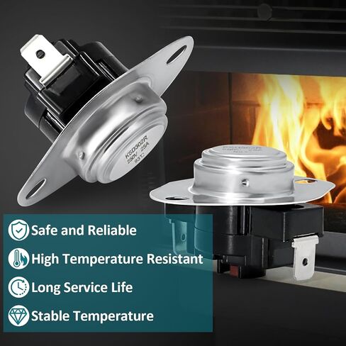 Hiorucet SRV230-1220 Snap Disc Fan Switch for Heatilator Eco-Choice PS35, PS50, CAB50 Pellet Stoves, Low Limit Switch for Quadrafire Bodega Bay Wood stoves, Quadra-Fire Castile, Mt Vernon, Santa Fe in Saudi Arabia