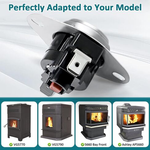 Hiorucet SRV230-1220 Snap Disc Fan Switch for Heatilator Eco-Choice PS35, PS50, CAB50 Pellet Stoves, Low Limit Switch for Quadrafire Bodega Bay Wood stoves, Quadra-Fire Castile, Mt Vernon, Santa Fe in Saudi Arabia