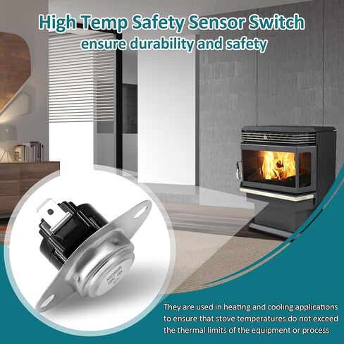 Hiorucet SRV230-1220 Snap Disc Fan Switch for Heatilator Eco-Choice PS35, PS50, CAB50 Pellet Stoves, Low Limit Switch for Quadrafire Bodega Bay Wood stoves, Quadra-Fire Castile, Mt Vernon, Santa Fe in Saudi Arabia