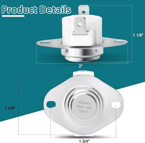 Hiorucet SRV230-1220 Snap Disc Fan Switch for Heatilator Eco-Choice PS35, PS50, CAB50 Pellet Stoves, Low Limit Switch for Quadrafire Bodega Bay Wood stoves, Quadra-Fire Castile, Mt Vernon, Santa Fe in Saudi Arabia