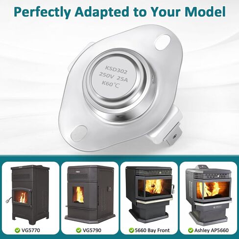 Hiorucet SRV230-1220 Snap Disc Fan Switch for Heatilator Eco-Choice PS35, PS50, CAB50 Pellet Stoves, Low Limit Switch for Quadrafire Bodega Bay Wood stoves, Quadra-Fire Castile, Mt Vernon, Santa Fe in Saudi Arabia