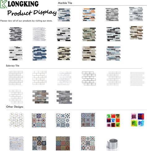 بلاط باكسبلاش قابل للتقشير واللصق من LONGKING للمطبخ، يلتصق على البلاط على الحائط، الحمام (الحجر الأزرق) in Saudi Arabia