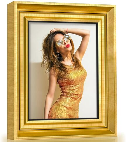 Abtgt Gold 8x10 Picture Frames, Vintage Style 8 x 10 Photo Frame for Wall and Home Decor, Tabletop or Wall Mount. in Saudi Arabia