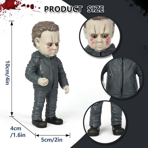brableewear Horror Movie Gnomes Halloween Zombie Statues Decor Horror Killer Set Pennywise Action Figures Michael Myers Freddy Jason Chucky Clown Pinhead Halloween Decor in Saudi Arabia