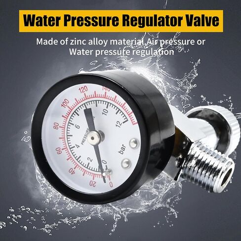 1/4" NPS Water Pressure Regulator Valve, Regulator Adjustable Control Valve with Pressure Gauge in Saudi Arabia