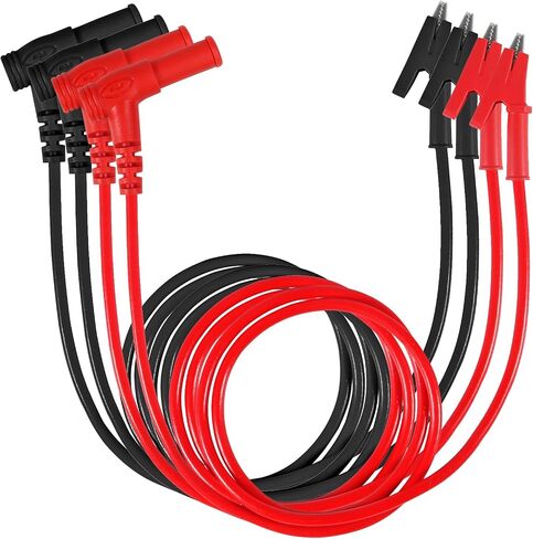 2Pack Multimeter Test Leads Right Angle Banana Plug to Alligator Clip Heavy Duty Silicone Wire 14 Gauge for Electrical Testing 3 Feet/1m in Saudi Arabia