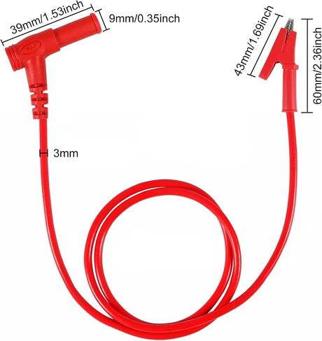 2Pack Multimeter Test Leads Right Angle Banana Plug to Alligator Clip Heavy Duty Silicone Wire 14 Gauge for Electrical Testing 3 Feet/1m in Saudi Arabia