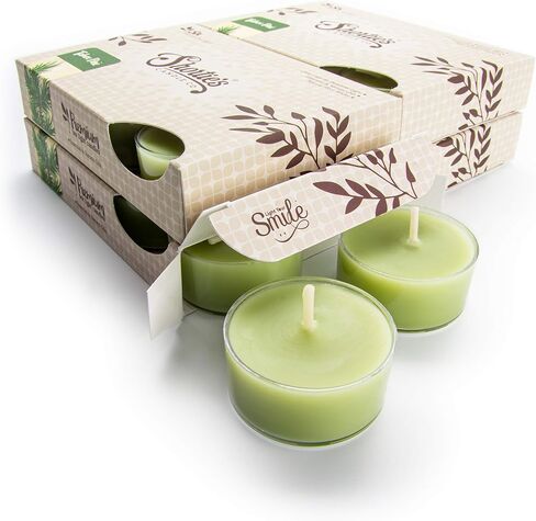 مجموعة كبيرة من شموع Tealight الفاخرة من أوراق الأوكالبتوس - معطرة للغاية بالزيوت العطرية والطبيعية - 24 مصباح شاي أخضر - ضوء شموع جميل - صنع في الولايات المتحدة الأمريكية - مجموعة منعشة ونظيفة in Kuwait